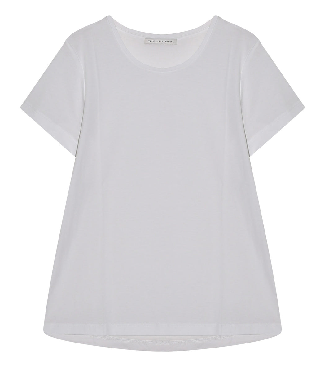 Cotton Neck Fashion Round Sleeve Cashmere Short – T-Shirt Trusted Handwork Paris
