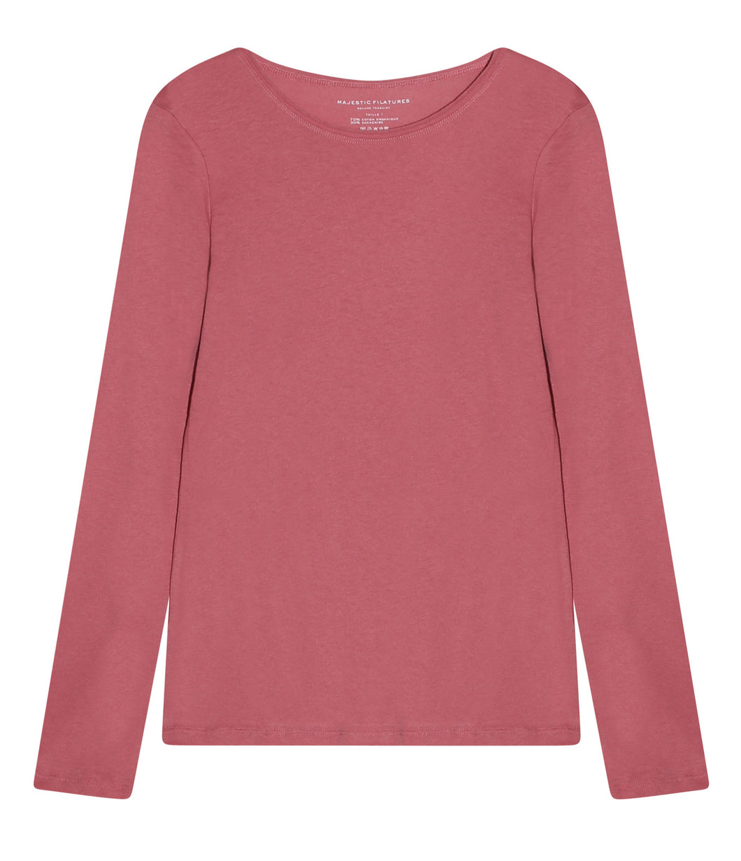 Majestic Filatures cotton-cashmere shirt round neck long sleeve