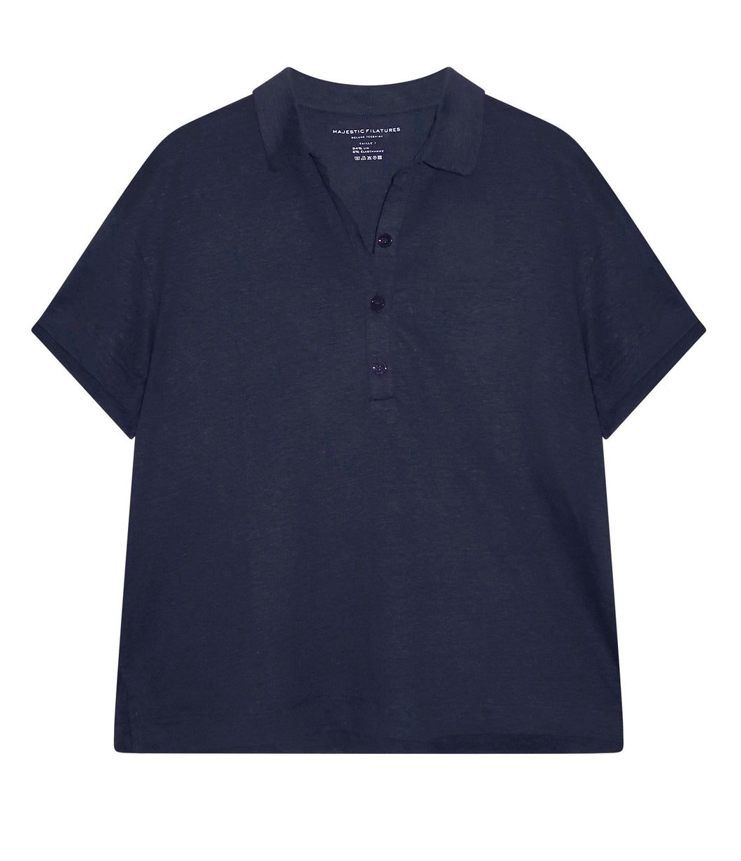 Majestic Filatures Leinen-Mix Polo