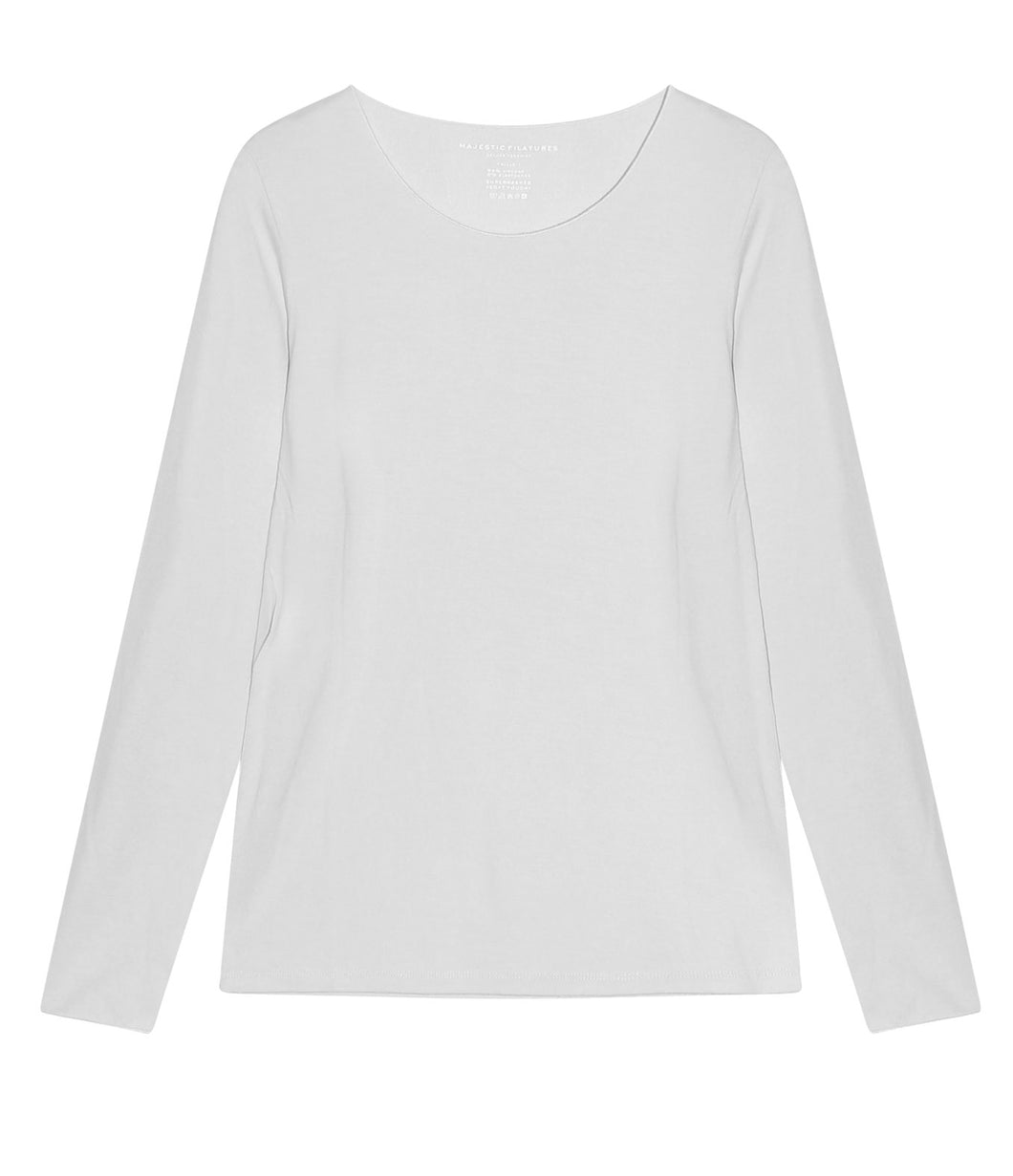 Majestic Filatures Viscose Mix Shirt Round Neck Long Sleeve