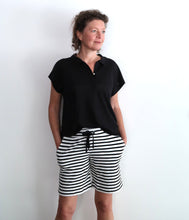 Load the image into the gallery viewer, The Shirt Project organic cotton stripe sweat short
